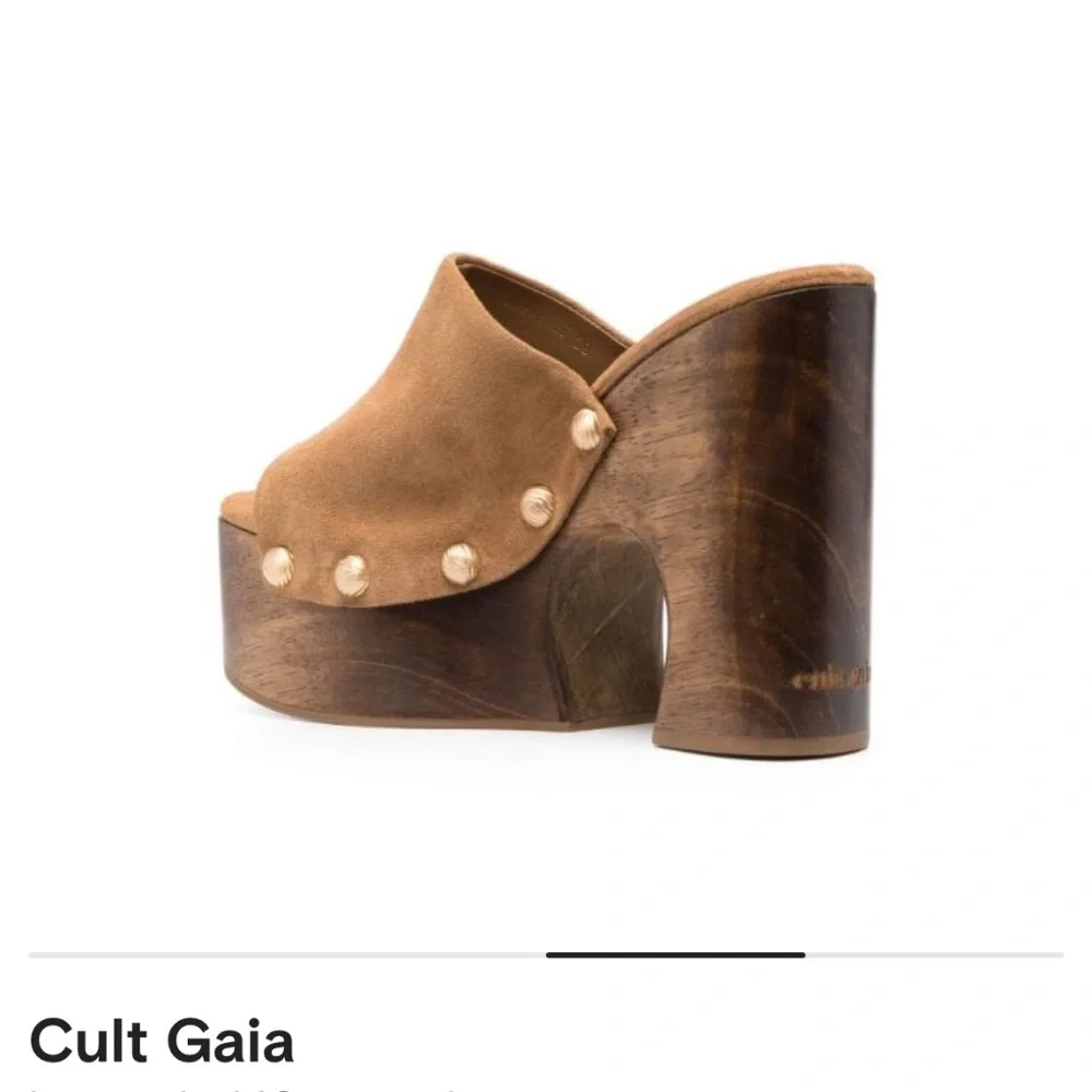 Cult Gaia Joplin square toe studded platform sandals size 36.5,